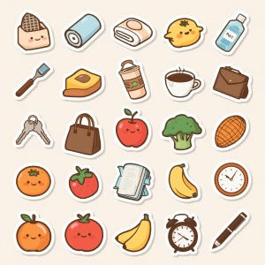 1500+ Cute Digital Sticker Pack , Cute Daily Icon ,ipad Sticker