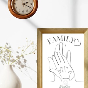 Handgemalte Gemälde - Abstrakte Familie Wandbild, Geschenk für Eltern, Moderne Kunst für Zuhause