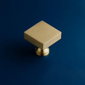 Square Hardware Brass Knob – 35mm Modern Handmade Square Drawer Pull