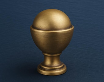 Handcrafted Solid Brass Cabinet Knob - 25mm Round Drawer Pull