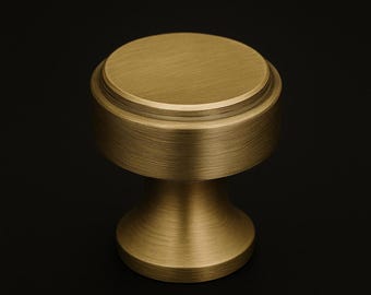 Norrin Furniture Knobs – 22mm (0.87") Brass Cabinet Knob | Antique or Polished Finish