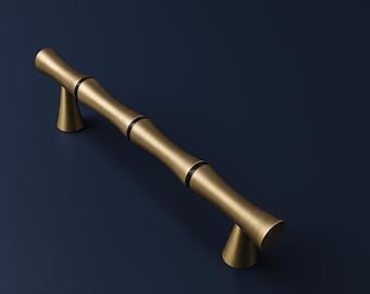 Kastgreep van bambusa-messing – massief messing bamboe ladegreep en knop