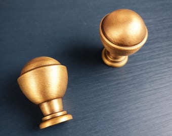 Handcrafted Solid Brass Cabinet Knob - 25mm Round Drawer Pull