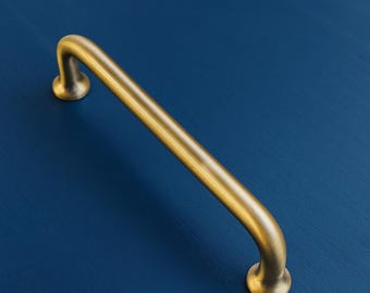 Brushed Solid Brass Dresser Handles: Minimal Modern Cabinet Pulls