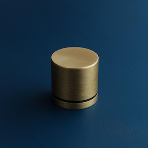 Modern Brass Furniture Knobs – Cylindrical Solid Brass Drawer Pull – Handmade Cabinet Hardware