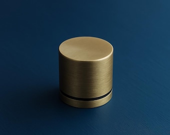 Modern Brass Furniture Knobs – Cylindrical Solid Brass Drawer Pull – Handmade Cabinet Hardware