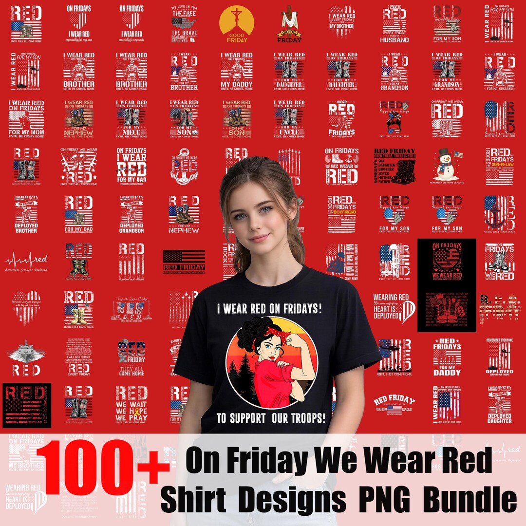 Support Red Friday 100+ on Fridays We Wear Red Png, Military Supportive, Red Friday Png ...