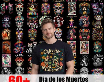 60+ Dia De Muertos PNG, Watercolor Day of the Dead Clipart, Sugar Skull, Mexican Ghost PNG, Catrina Doll, Fiesta, Skeleton Shirt, Cute Ghost