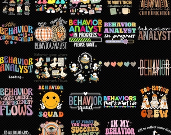 ABA Behavior Analyst PNG Bundle, Funny bcba Quotes, Behavior Squad Design, Aba Therapist Shirt PNG, Digital Download