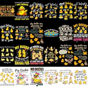 Funny Duck PNG Bundle, My Ducks Are Not In A Row PNG, Sarcastic Duck Quotes, Cute Duck Sublimation Design, Digital Download PNG image 1