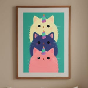 Pastel Kittycorn Stack Print