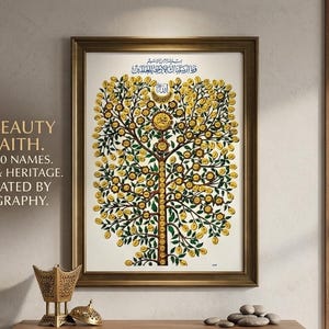 PROPHET MUHAMMAD PBUH Lineage Tree Poster: Islamic Family Chart and Ahl al Bayt Wall Décor, 30cmx50cm Gift
