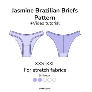 Jasmine Brazilian Briefs Pattern PDF Anatomical Gusset + Beginner friendly tutorial