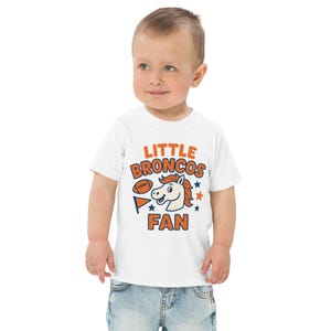 Little Broncos Fan Kids Shirt | Cute Football Horse Design | Denver Inspired Game Day Tee | Toddler & Youth Sports T-Shirt