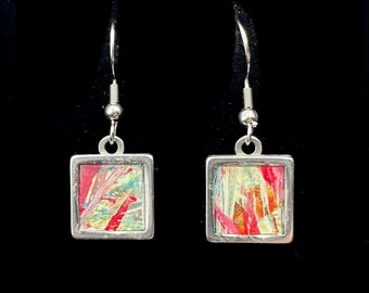 Abstract Art Earrings | One-of-a-Kind Wearable Art | Handmade Jewelry