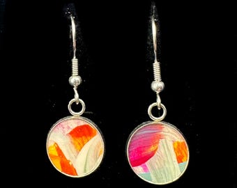Abstract Art Earrings | One-of-a-Kind Wearable Art | Handmade Jewelry