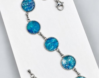 Six-Cabochon Art Bracelet | One-of-a-Kind Abstract Jewelry | Handmade Jewelry