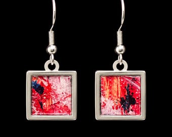 Abstract Art Earrings | One-of-a-Kind Wearable Art | Handmade Jewelry