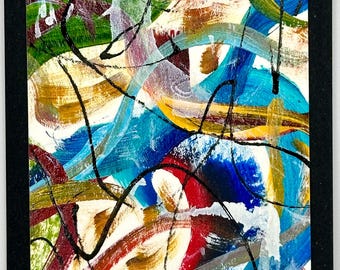 Original ACEO Abstract Painting | One-of-a-Kind Miniature Art | Studio Fragment F-21 |
