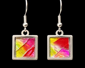 Abstract Art Earrings | One-of-a-Kind Wearable Art | Handmade Jewelry