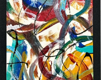 Original ACEO Abstract Painting | One-of-a-Kind Miniature Art | Studio Fragment F-22