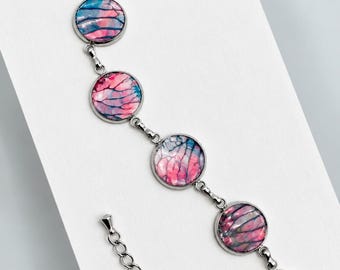Six-Cabochon Art Bracelet | One-of-a-Kind Abstract Jewelry | Handmade Jewelry