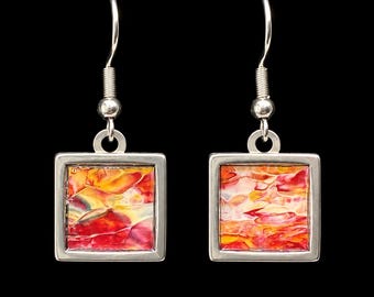 Abstract Art Earrings | One-of-a-Kind Wearable Art | Handmade Jewelry
