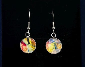 Abstract Art Earrings | One-of-a-Kind Wearable Art | Handmade Jewelry