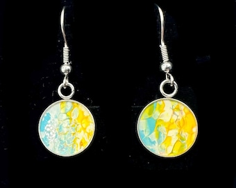 Abstract Art Earrings | One-of-a-Kind Wearable Art | Handmade Jewelry