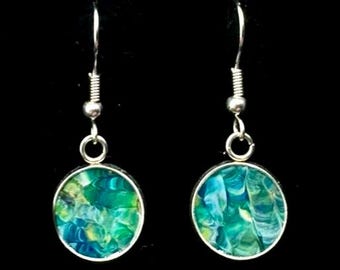 Abstract Art Earrings | One-of-a-Kind Wearable Art | Handmade Jewelry