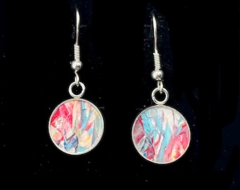 Abstract Art Earrings | One-of-a-Kind Wearable Art | Handmade Jewelry