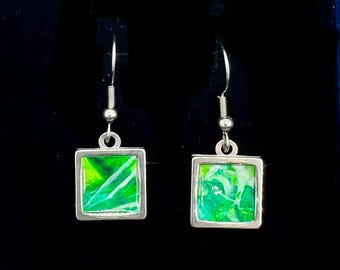 Abstract Art Earrings | One-of-a-Kind Wearable Art | Handmade Jewelry