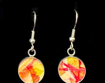 Abstract Art Earrings | One-of-a-Kind Wearable Art | Handmade Jewelry
