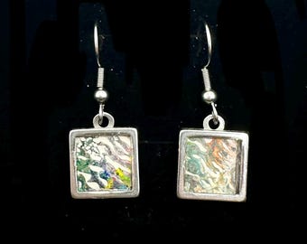 Abstract Art Earrings | One-of-a-Kind Wearable Art | Handmade Jewelry