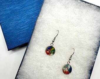 Abstract Art Earrings | One-of-a-Kind Wearable Art | Handmade Jewelry