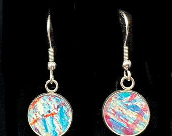 Abstract Art Earrings | One-of-a-Kind Wearable Art | Handmade Jewelry