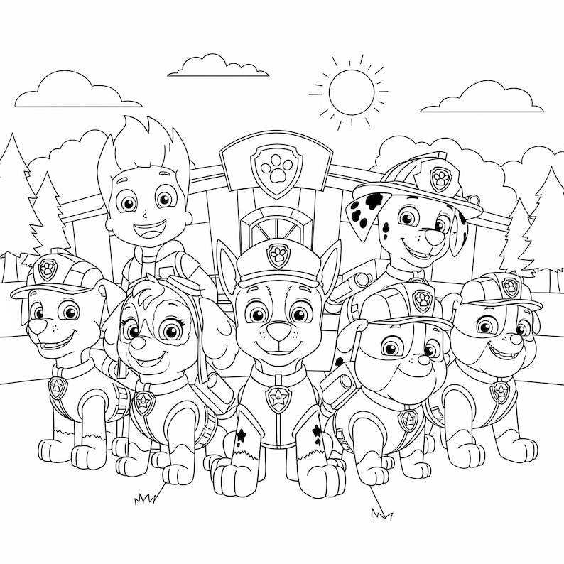 Paw Patrol Coloring Images for Children - Etsy