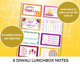 Diwali Lunchbox Notes: Festive Cards for Kids (Printable PDF Download)