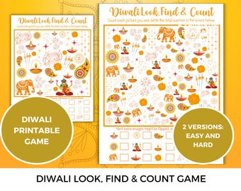 Diwali Look and Find Game: Kids' Printable Activity (Printable PDF Download), diwali gift or favor