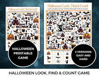 Halloween Look and Find Game: Kids' Printable Activity (Printable PDF Download), halloween gift or favor