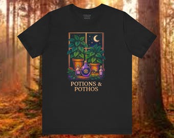 Potions & Pothos T-Shirt, Natural Witchery, Plant Lover Gift