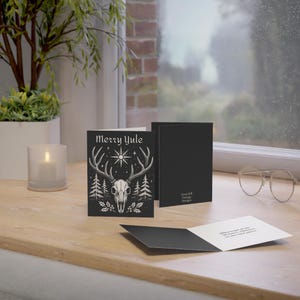 Grußkarten, Pagan Yule Wintersonnenwende-Feiertagskarten, 10er-Set, Blanko-Karten, Saison-Briefpapier, Einzigartige handschriftliche Notizen, festlich