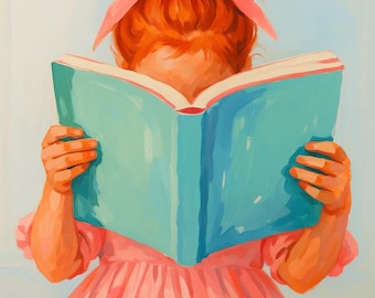 Little Girl Reading Wall Art