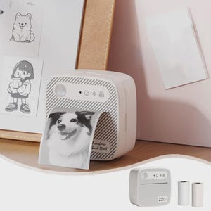 Mini impresora portátil Bluetooth: impresora inalámbrica sin tinta para etiquetas y pegatinas, ideal para la oficina, la escuela y la cocina.