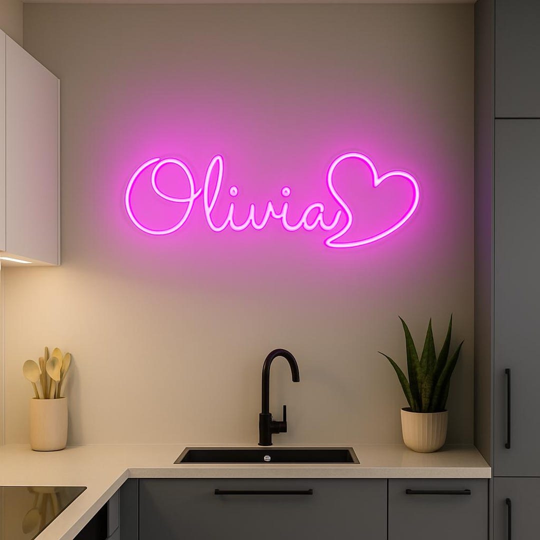 Custom Name LED Neon Sign, Personalized Neon Wall Light, Gift for Home ...