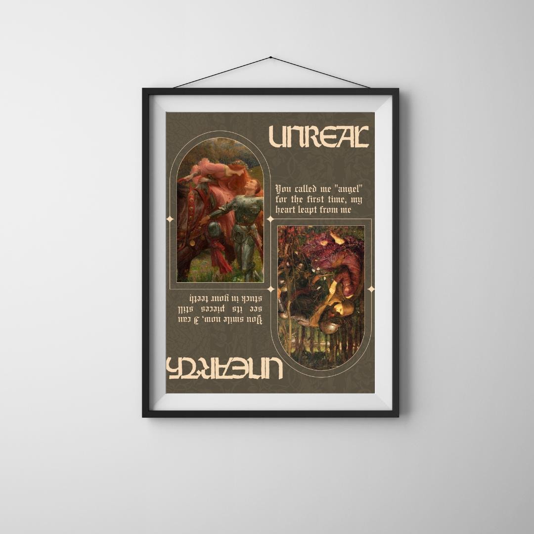 Unreal Unearth Poster, Hozier Inspired Art Print, Mythic Folk Wall Art, Indie Music Decor, Printable Poster, Poetic Art, Digital Download
