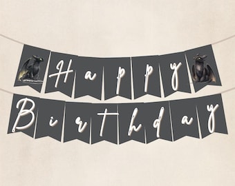 Toothless Dragon Birthday Banner, Watercolor Theme (Digital Download)