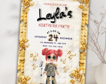Building blocks Leyla, Friends Heartlake City Birthday Invitation: Watercolor Theme (Digital Download)