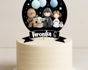Star Wars Birthday Cake Topper | Galaxy Theme (Digital Download)