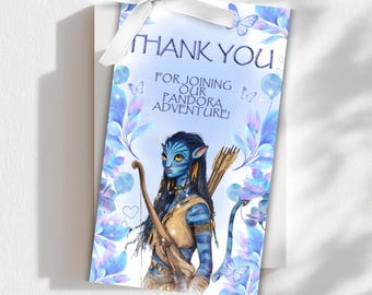 Thank you card Favor tag Neytiri Avatar Birthday | Fantasy Theme (Digital Download)